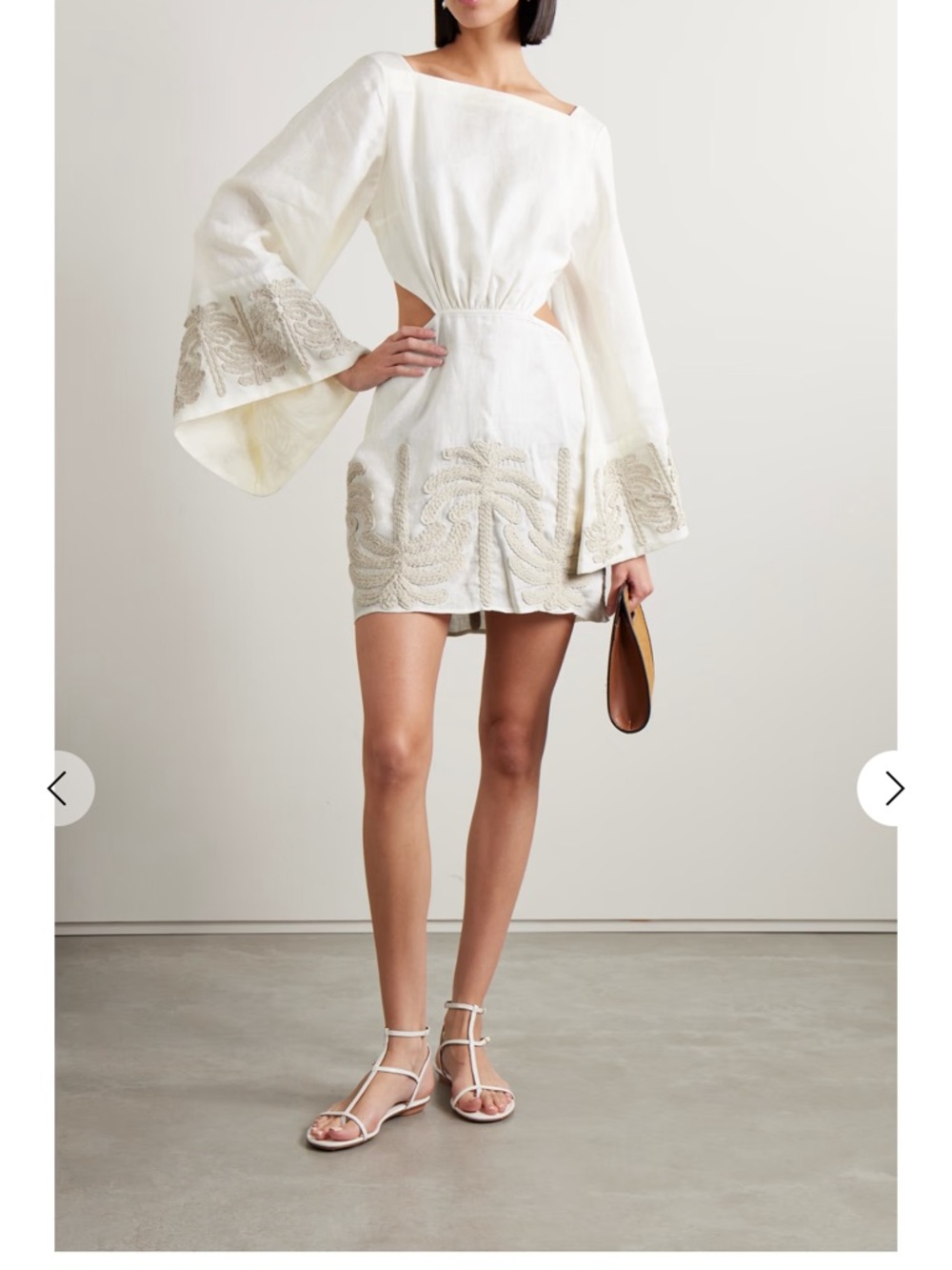 JOHANNA ORTIZ  White Cutout Mini Dress